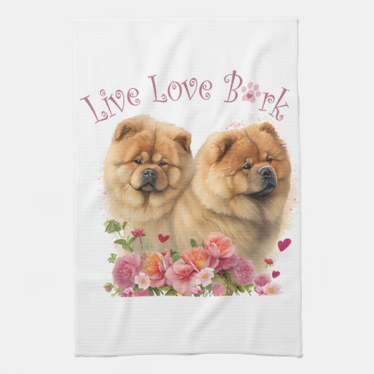 Linge De Cuisine Chow Chow Chien Maman Florale (Vertical)