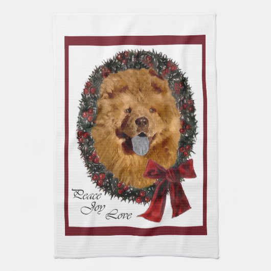 Linge De Cuisine Chow Chow Noël (Vertical)