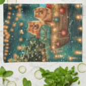 Linge De Cuisine Chow Chow Noël Festive Voyage (Plié)