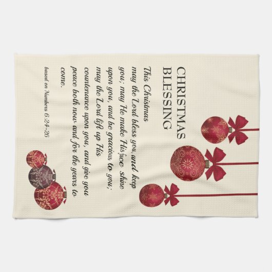 Linge De Cuisine chrétien | LE SEIGNEUR VOUS BLESSE | Baubles de No (Horizontal)