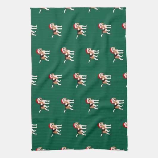 Linge De Cuisine Christmas Beagle  (Vertical)