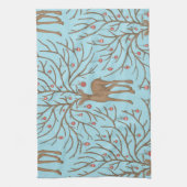 Linge De Cuisine Christmas deer on blue (Vertical)