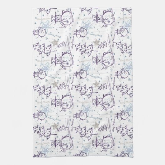 Linge De Cuisine Christmas Elements Snowman Sketch (Vertical)