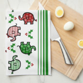Linge De Cuisine Christmas Elephant Kitchen Towel (Quart Plié)