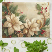 Linge De Cuisine Christmas Floral Holiday Kitchen Towel (Plié)