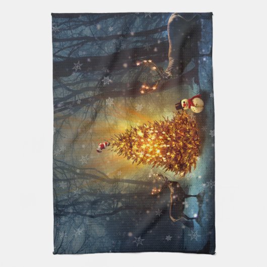 Linge De Cuisine Christmas Forest. (Vertical)