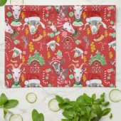 Linge De Cuisine Christmas GOATS Bonbons et cloches de Jingle GetYe (Plié)