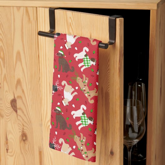 Linge De Cuisine Christmas Goldendoodle Labradoodle (Pliage en tiers)