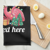 Linge De Cuisine Christmas Palm Flamingo Personalized Xmas Lights  (Quart Plié)