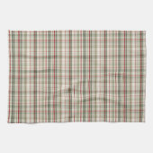 Linge De Cuisine Christmas Plaid - rustic green red ivory (Horizontal)
