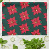 Linge De Cuisine Christmas Poinsettias Kitchen Towel (Plié)