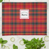 Linge De Cuisine Christmas Tartan Plaid Nom de famille (Plié)