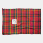 Linge De Cuisine Christmas Tartan Plaid Nom de famille (Horizontal)