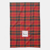 Linge De Cuisine Christmas Tartan Plaid Nom de famille (Vertical)