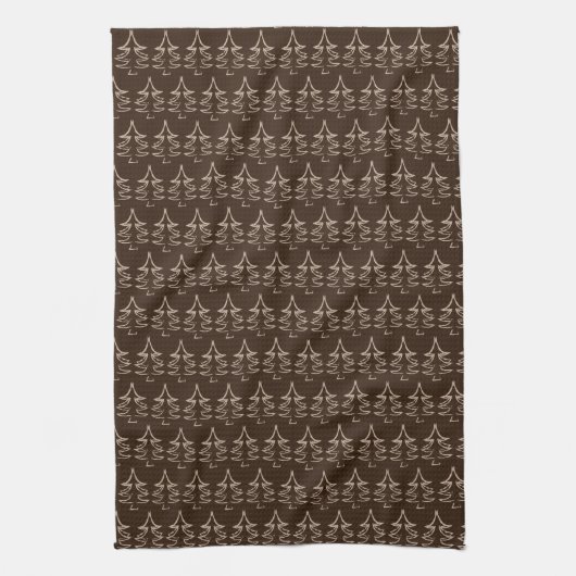 Linge De Cuisine Christmas Tree Pattern Dark chocolate (Vertical)