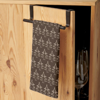 Linge De Cuisine Christmas Tree Pattern Dark chocolate