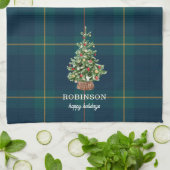 Linge De Cuisine Christmas Tree Tartan Plaid Family Name (Plié)