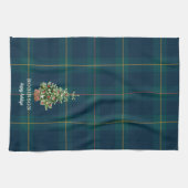 Linge De Cuisine Christmas Tree Tartan Plaid Family Name (Horizontal)