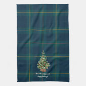 Linge De Cuisine Christmas Tree Tartan Plaid Family Name (Vertical)