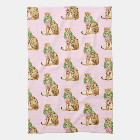 Linge De Cuisine Christmas Wreath Leopard  (Vertical)