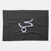 Linge De Cuisine Chrome comme Capricorn Symbole Zodiaque sur la pea (Horizontal)