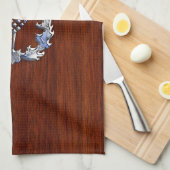 Linge De Cuisine Chrome Comme Mahogany Bois Grain Scottish Thistle (Quart Plié)