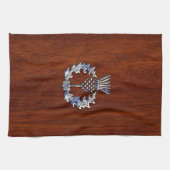 Linge De Cuisine Chrome Comme Mahogany Bois Grain Scottish Thistle (Horizontal)