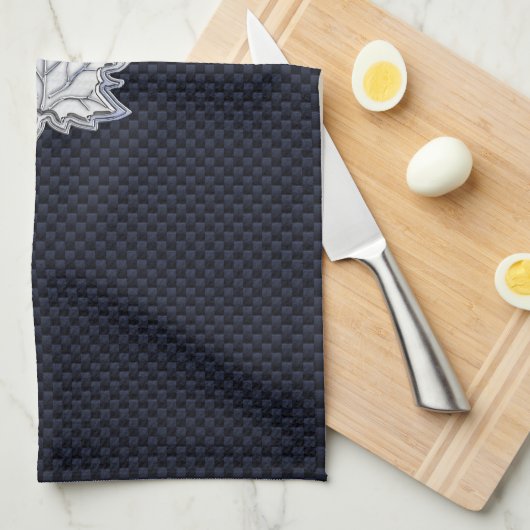 Linge De Cuisine Chrome Comme Maple Leaf Fibres de carbone Impressi (Quart Plié)