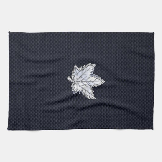 Linge De Cuisine Chrome Comme Maple Leaf Fibres de carbone Impressi (Horizontal)