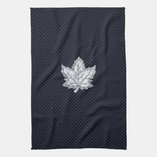 Linge De Cuisine Chrome Comme Maple Leaf Fibres de carbone Impressi (Vertical)