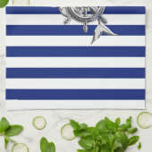 Linge De Cuisine Chrome Comme Sirène sur les rayures Nautiques (Plié)