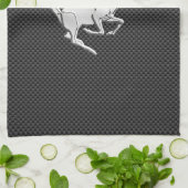 Linge De Cuisine Chrome Like Running Deer on Carbon Fiber (Plié)