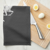 Linge De Cuisine Chrome Like Running Deer on Carbon Fiber (Quart Plié)