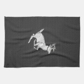 Linge De Cuisine Chrome Like Running Deer on Carbon Fiber (Horizontal)