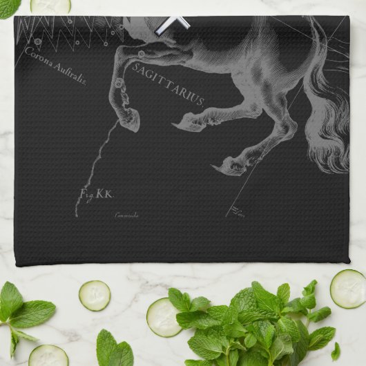 Linge De Cuisine Chrome Sagittarius Zodiac Sign Hevelius circa 1690 (Plié)