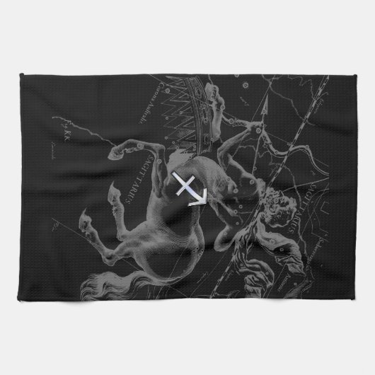 Linge De Cuisine Chrome Sagittarius Zodiac Sign Hevelius circa 1690 (Horizontal)