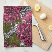 Linge De Cuisine Chrysanthème rose (Quart Plié)