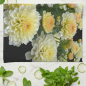 Linge De Cuisine Chrysanthèmes citron meringue (Plié)