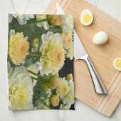 Linge De Cuisine Chrysanthèmes citron meringue (Quart Plié)