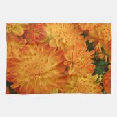 Linge De Cuisine Chrysanthèmes orange Fire (Horizontal)