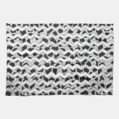 Linge De Cuisine Chvron noir et blanc dalmate (Horizontal)