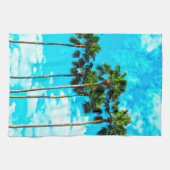 Linge De Cuisine Ciel bleu de palmiers tropicaux frais (Horizontal)