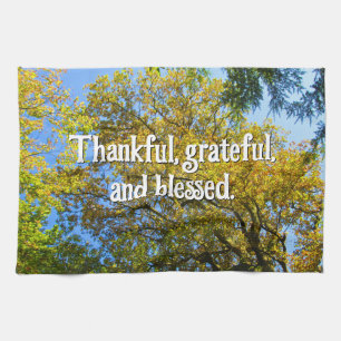 Linge De Cuisine Ciel bleu et feuillage d'automne - Thanksgiving pe