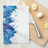 Linge De Cuisine Ciel bleu Helsinki-Finlande (Quart Plié)