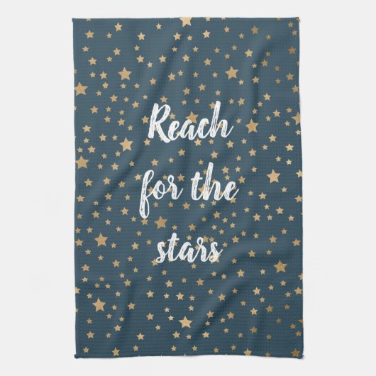 Linge De Cuisine Ciel bleu marine des étoiles d'or (Vertical)