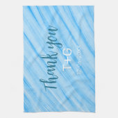 Linge De Cuisine Ciel bleu merci ajouter nom couple date année text (Vertical)