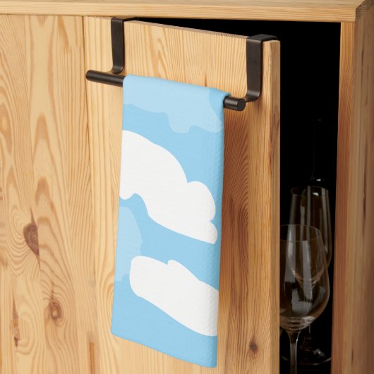 Linge De Cuisine Ciel bleu nuages (Pliage en tiers)