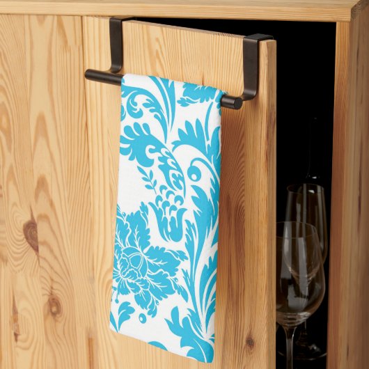 Linge De Cuisine Ciel vintage bleu Damas (Pliage en tiers)