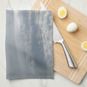 Linge De Cuisine Ciel, Vue Avion, Beaux Nuages (Quart Plié)