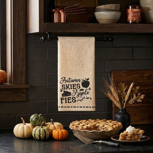 Linge De Cuisine Cieux d'automne tartes aux pommes sac de farine re